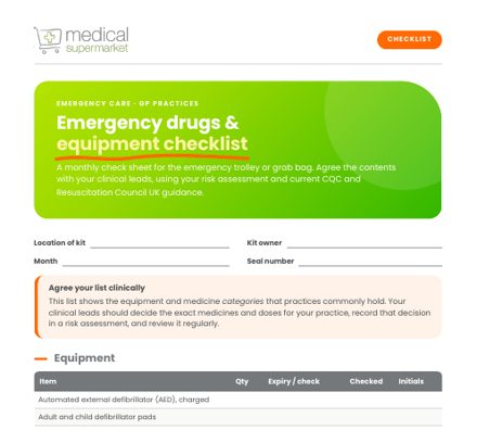 Emergency drugs and equipment checklist preview