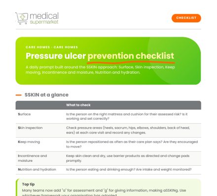 Pressure ulcer prevention checklist preview