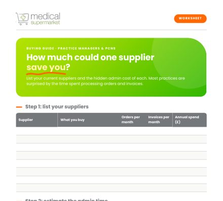 Supplier consolidation savings worksheet preview
