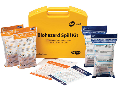 Bodily fluid spillage kits