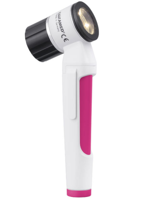 LuxaScope Dermatoscope and Contact Plate LED 2.5V with Scale - Magenta