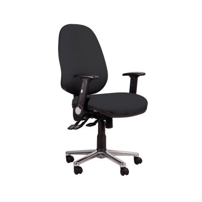 Bariatric High Back Task Chair with Foldaway Arms Black