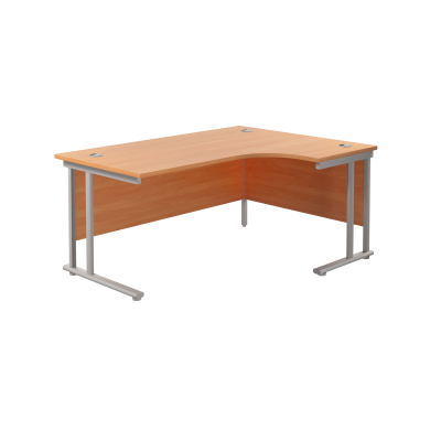 Double Right Hand Desk 1600x1200 Beech/Silver