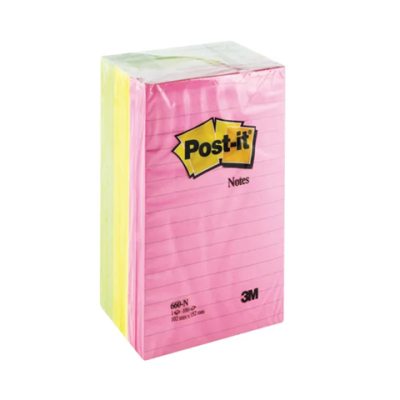 Post-it Notes XXL 101x152mm Lined Neon