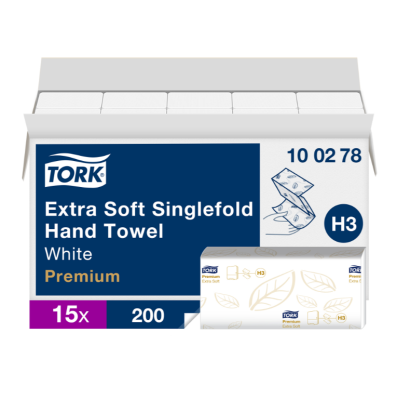 Tork Premium Extra Soft Singlefold Hand Towels - H3