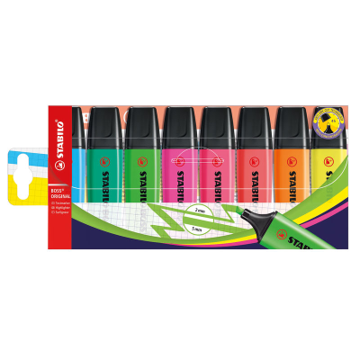 Stabilo Boss Highlighters Assorted Colours (8 Pack)