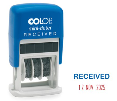 Colop S160/L1 Self-Inking Mini Date Stamp 2 Coloured