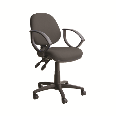 Banner Medium Back Operator Chair Fixed Loop Arms Grey KR021-YP081