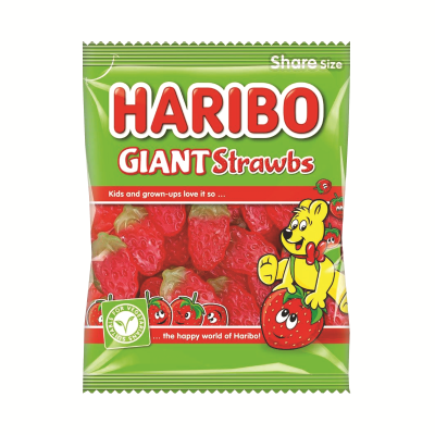 Haribo Giant Strawbs Share Size Bag 160g