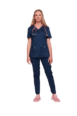 Cherokee Revolution Mock Wrap Top Navy XXS