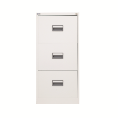 TC 3 Drawer Steel Filing Cabinet 467x618x997mm White TCS3FC-WH