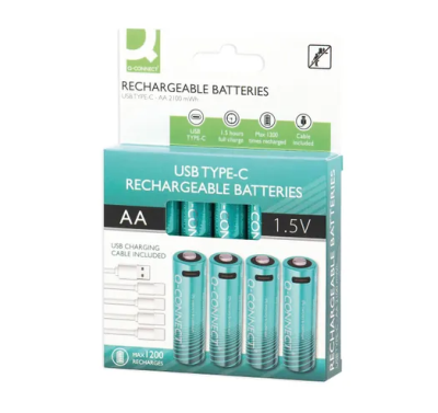 Q-Connect USB-C Rechargeable AA Batteries