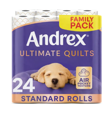 Andrex Ultimate Quilts Toilet Roll 3-Ply Pack of 24