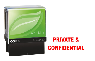 Colop Printer 20 PRIVATE & CONFIDENTIAL Self-Inking Stamp Red