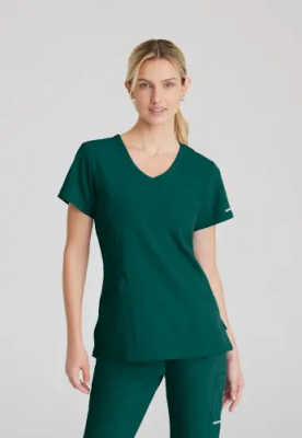Skechers Female V Neck Scrub Top Hunter Green XXS