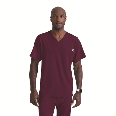 Skechers Unisex V Neck Scrub Top Wine XS
