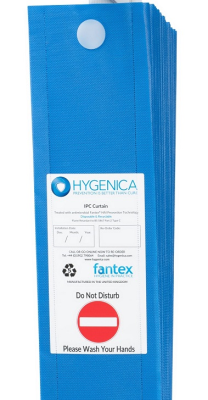 Fantex® Anti Microbial Disposable Curtain - U-Fit - Standard (4.5m x 2m) Medical Blue