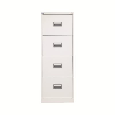 TC 4 Drawer Steel Filing Cabinet 467x618x1296mm White TCS4FC-WH