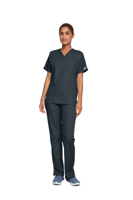 Cherokee Unisex Scrub Top Pewter XXS
