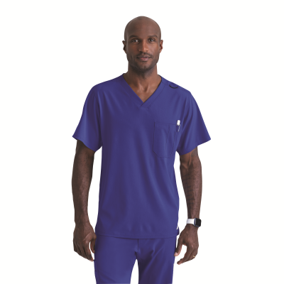 Skechers Unisex V Neck Scrub Top Galaxy Blue XS