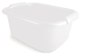 White Plastic Rectangle Wash Bowl