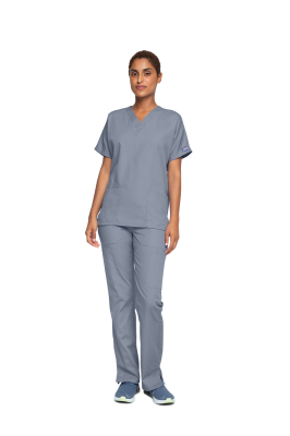 Cherokee Unisex Scrub Top Grey 2XS