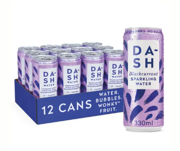 Dash Sparkling Water 330ml Can – Blackcurrant