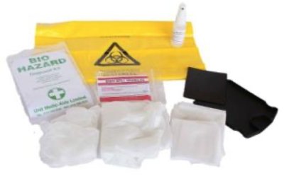 Biohazard Disposal Kits Single Application in Yellow Box