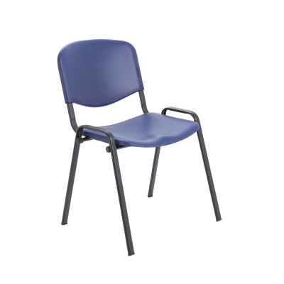 Delivered & Installed Club Stacking Chair Plastic Blue/Black No Arms