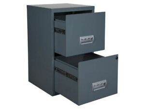 2 Drawer A4 Filing Cabinet Dark Grey