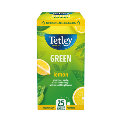 Tetley Green Tea With Lemon Tea Bags (25 Pack)