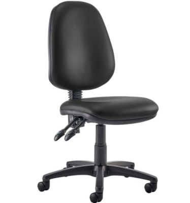 Kirby High Back Operator Chair No Arms - Metro Vinyl Charcoal