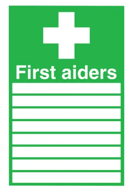 Safety Sign First Aiders 300x200mm PVC