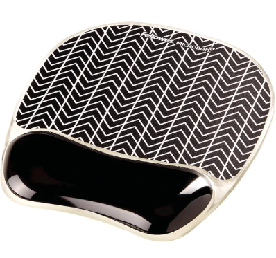 Fellowes Gel Mouse Mat with Wrist Support Chevron Design