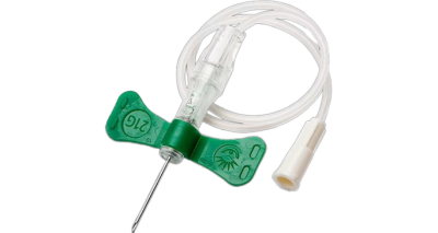 BD Push Button Blood Collection Sets with Luer Adapter 21g, 12", Green