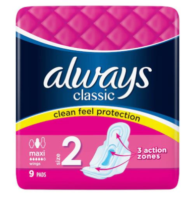 Always Maxi Classic Sanitary Pads, Size 2