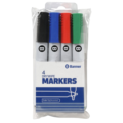 Dry Wipe Bullet Markers Assorted Colours