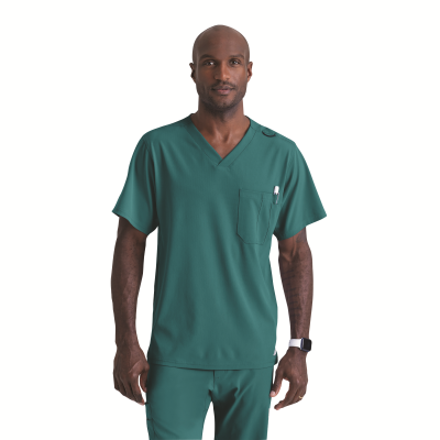 Skechers Unisex V Neck Scrub Top Teal Blue XS