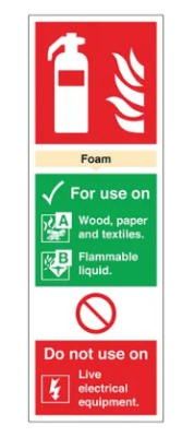 Safety Sign Foam Fire Extinguisher - Rigid PVC 300x100m