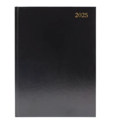 A4 Day per Page Appointments Diary Black