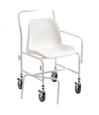 Mobile Adjustable Height Shower Chair with 2 Brake Castors