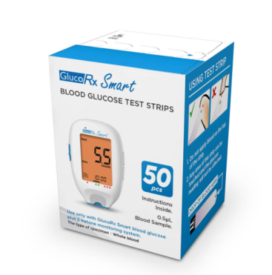 GlucoRx Smart Blood Glucose Test Strips