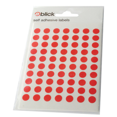 8mm Coloured Circular Labels Red