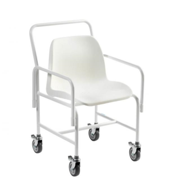 Mobile Fixed Height Shower Chair with 4 Brake Castors