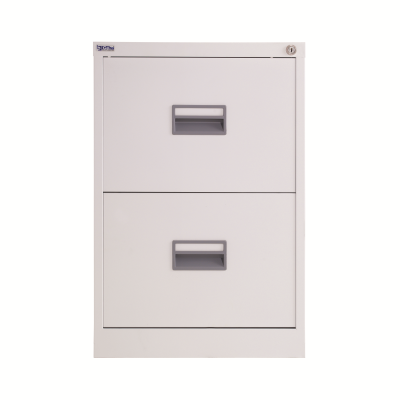 TC 2 Drawer Steel Filing Cabinet 467x618x698mm White TCS2FC-WH