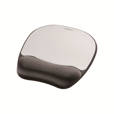 Fellowes Memory Mouse Pad with Wristrest Black/Silver