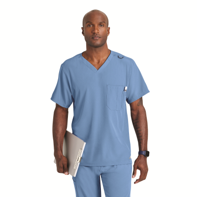 Skechers Unisex V Neck Scrub Top Ceil Blue XS