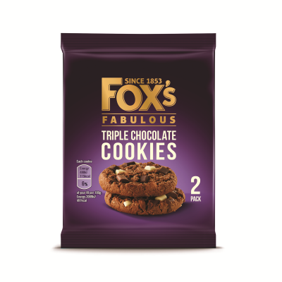 Foxs Triple Chocolate Cookie Biscuits Twin Pack 45g