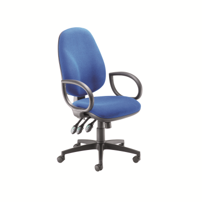 Jumbo Extra High Back Operator Chair Fixed Loop Arms Royal Blue BAN1888RB+AC1002