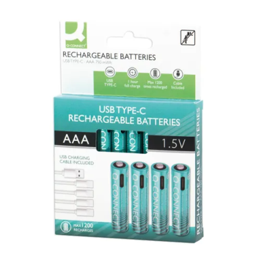Q-Connect USB-C Rechargeable AAA Batteries